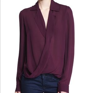 NWT L’agence Silk Crossfront Blouse XS